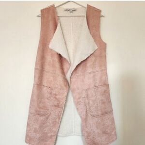 HYFVE  sherpa coat vest pink and white size S